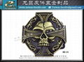 Skull and crossbones playing card belt buckle 8