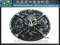 Silver-plated black metal skull buckle 5