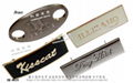 Rivet metal logo tag