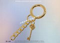 Leather Key Ring Metal Hardware Clasp 14