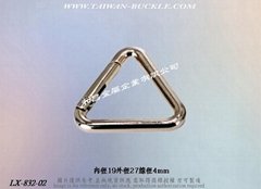Triangular metal spring buckle