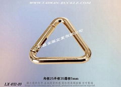 Triangular metal spring buckle