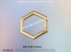 Hexagonal metal spring buckle