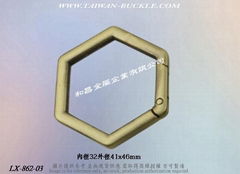 Hexagonal metal spring buckle