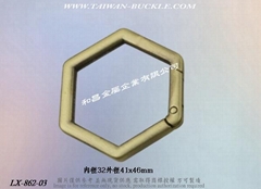 Hexagonal metal spring buckle