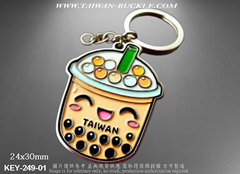 Taiwan bubble milk tea metal badge pendant