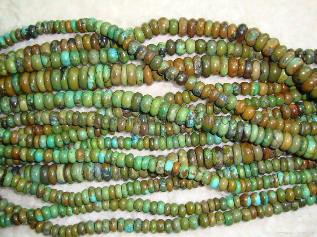 Natural Turquoise Roundel Beads(YD009-2)Genuine Turquoise  2