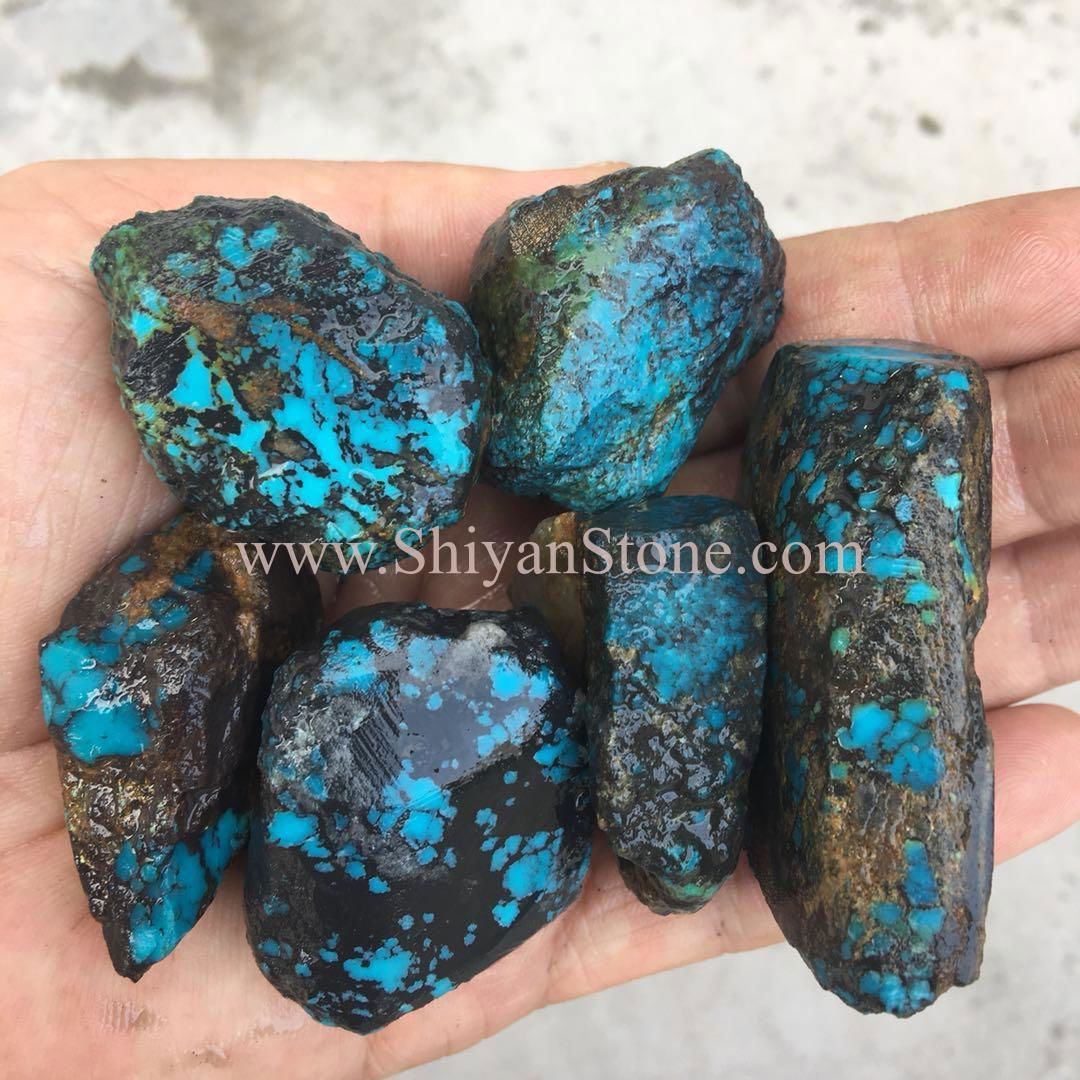 Natural blue webbing Hubei turquoise rough YD101 2