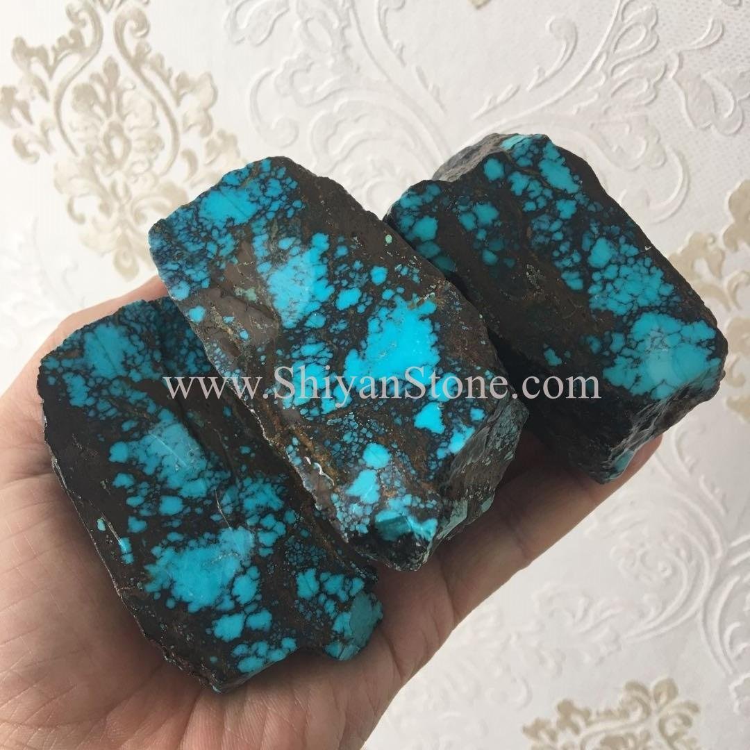 Natural blue webbing Hubei turquoise rough YD101 4
