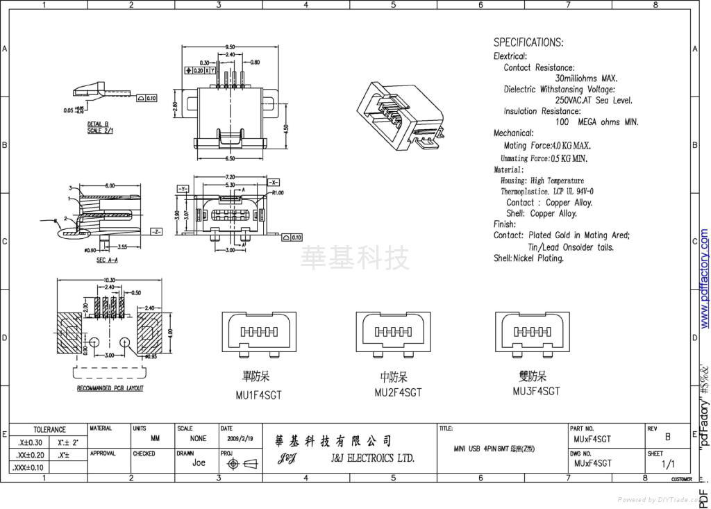 MINI USB CONNECTOR MALE  2