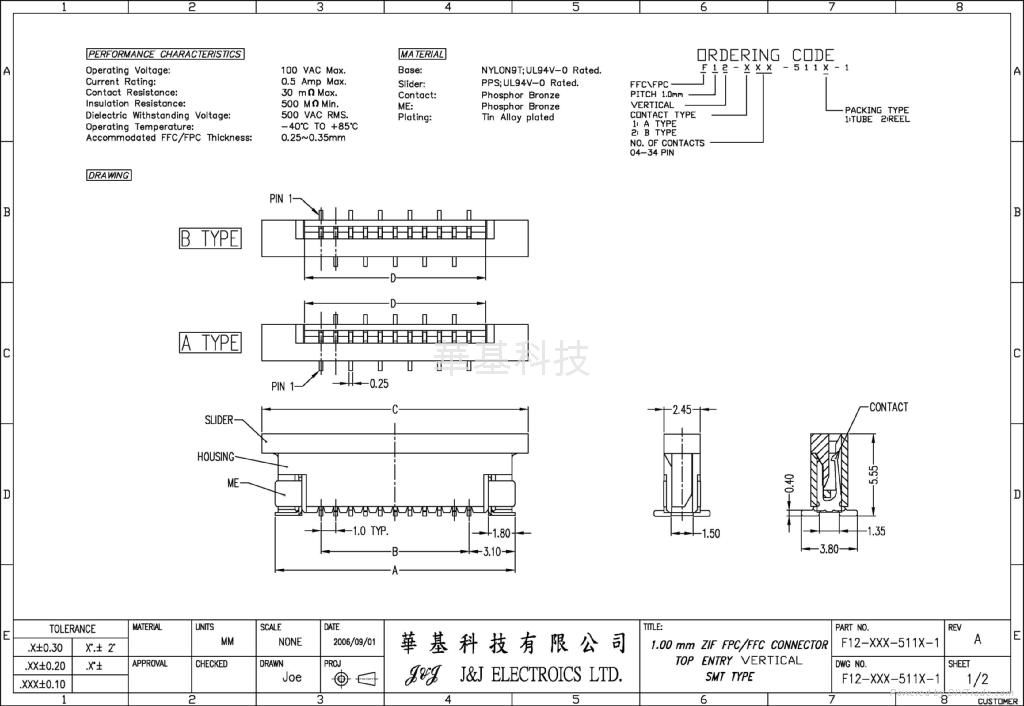 1.0mm FPC CONNECTOR 4