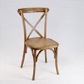 Vintage French Style Restaurant Stackable Cross Back Wood Chair