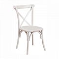 Vintage French Style Restaurant Stackable Cross Back Wood Chair