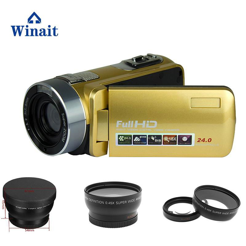 Full hd 1080p night vision digital video camera with remoter mini dv 2
