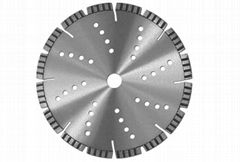 Laser welded turbo diamond blades with cooling holes