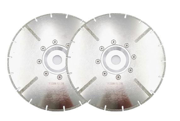 U-slot Electroplated blade with straight protections and flange