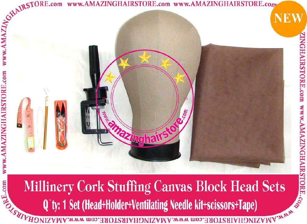 NEW Millinery Cork Canvas Block Head 4 Lace Wigs Making (China