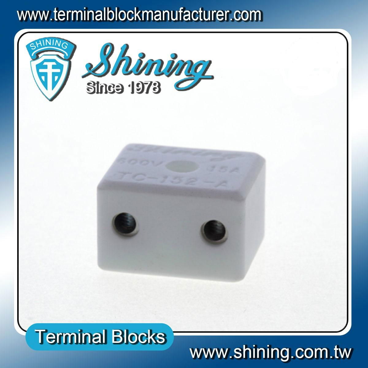 TC-152-A 2 Pole 600V 15A Heat Resistant Ceramic Terminal Block 2