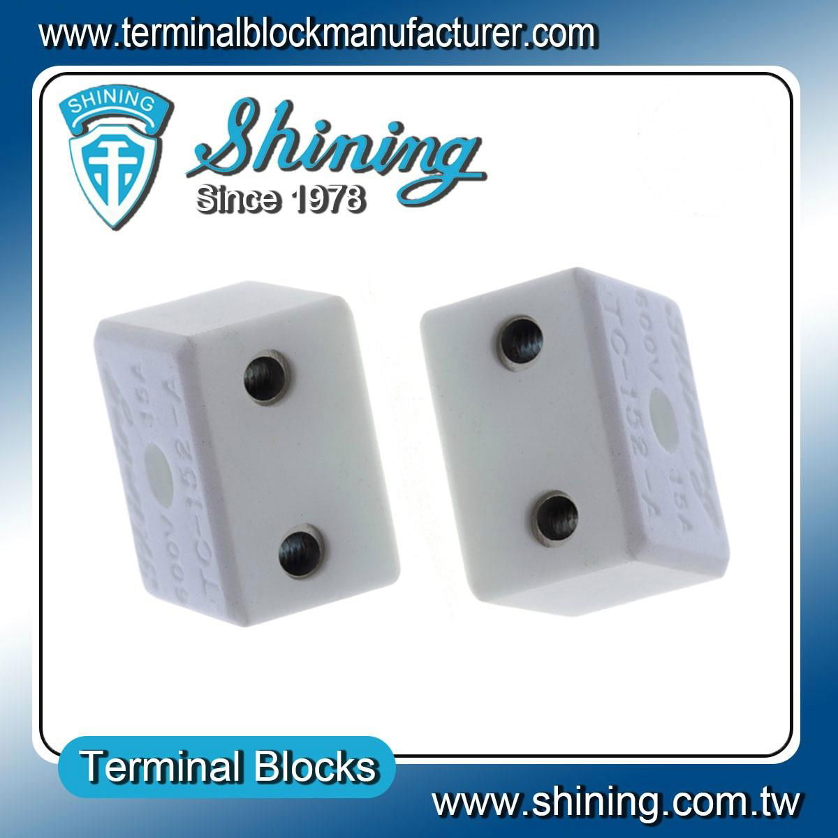 TC-152-A 2 Pole 600V 15A Heat Resistant Ceramic Terminal Block 5