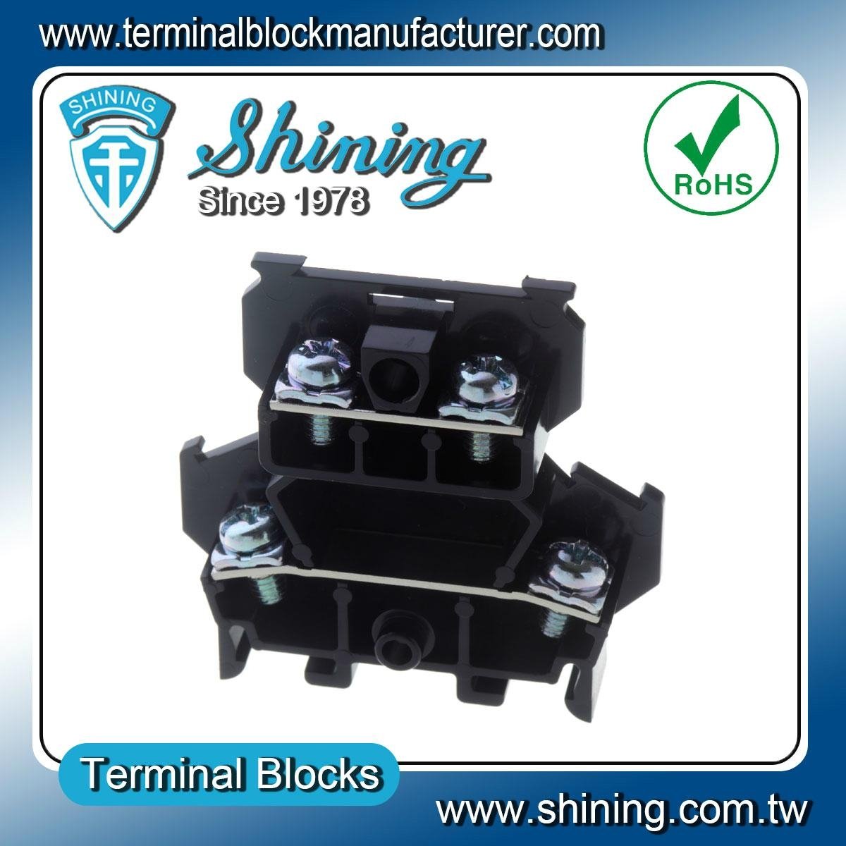 TD-025 Din Rail Mount 600V 25A Plastic Double Level Wire Connector