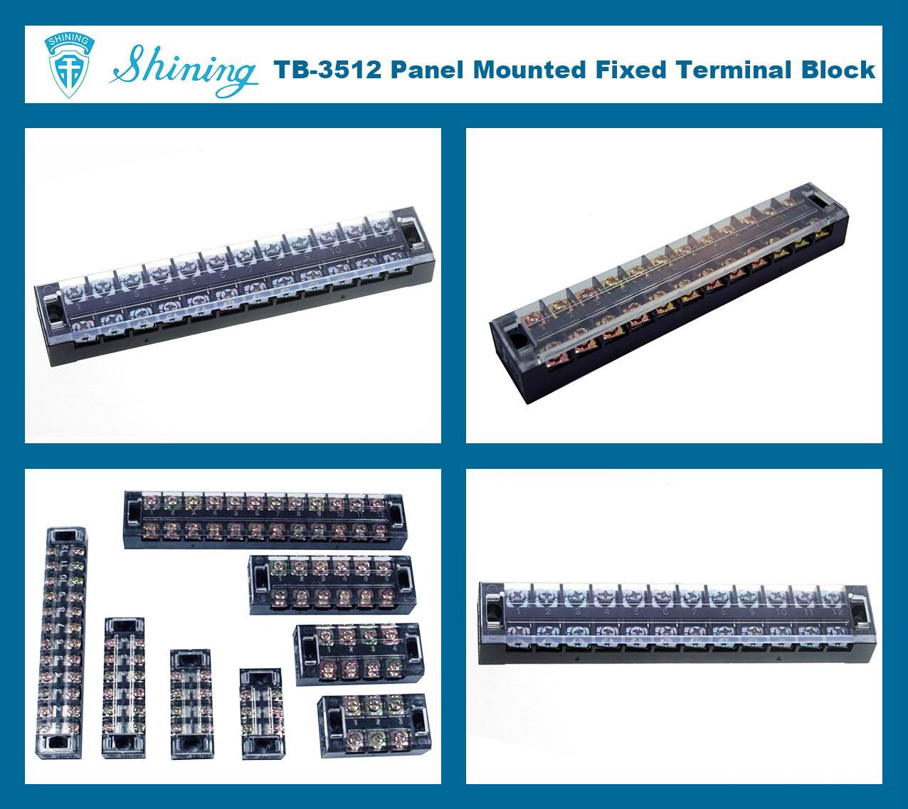 TB-3512 Panel Mounted 600V 35 Amp Fixed 12 Pole Terminal Block 2