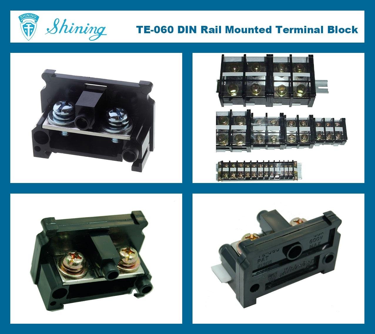 TE-060 Combined Type 60A Top Hat Rail Terminal Block Connector 2