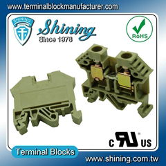 TF-10 600V Feed Through C Shaped DIN Rail 53A Terminal Connector