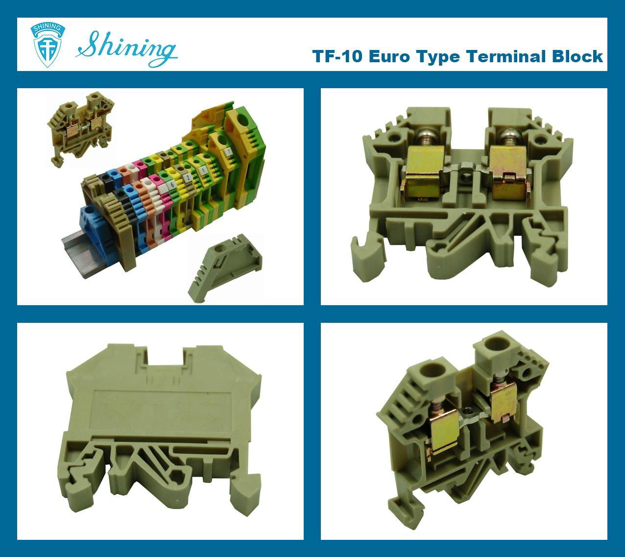 TF-10 600V Feed Through C Shaped DIN Rail 53A Terminal Connector 2