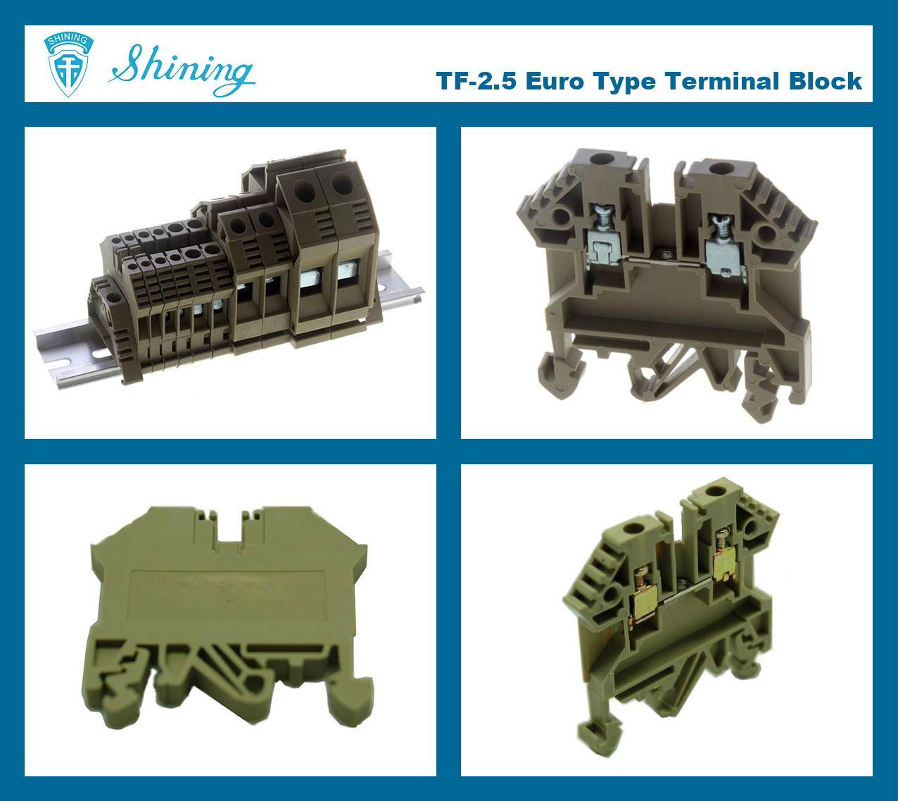 TF-2.5 Standard Feed Through DIN 35 Rail 17A Terminal Connector 2