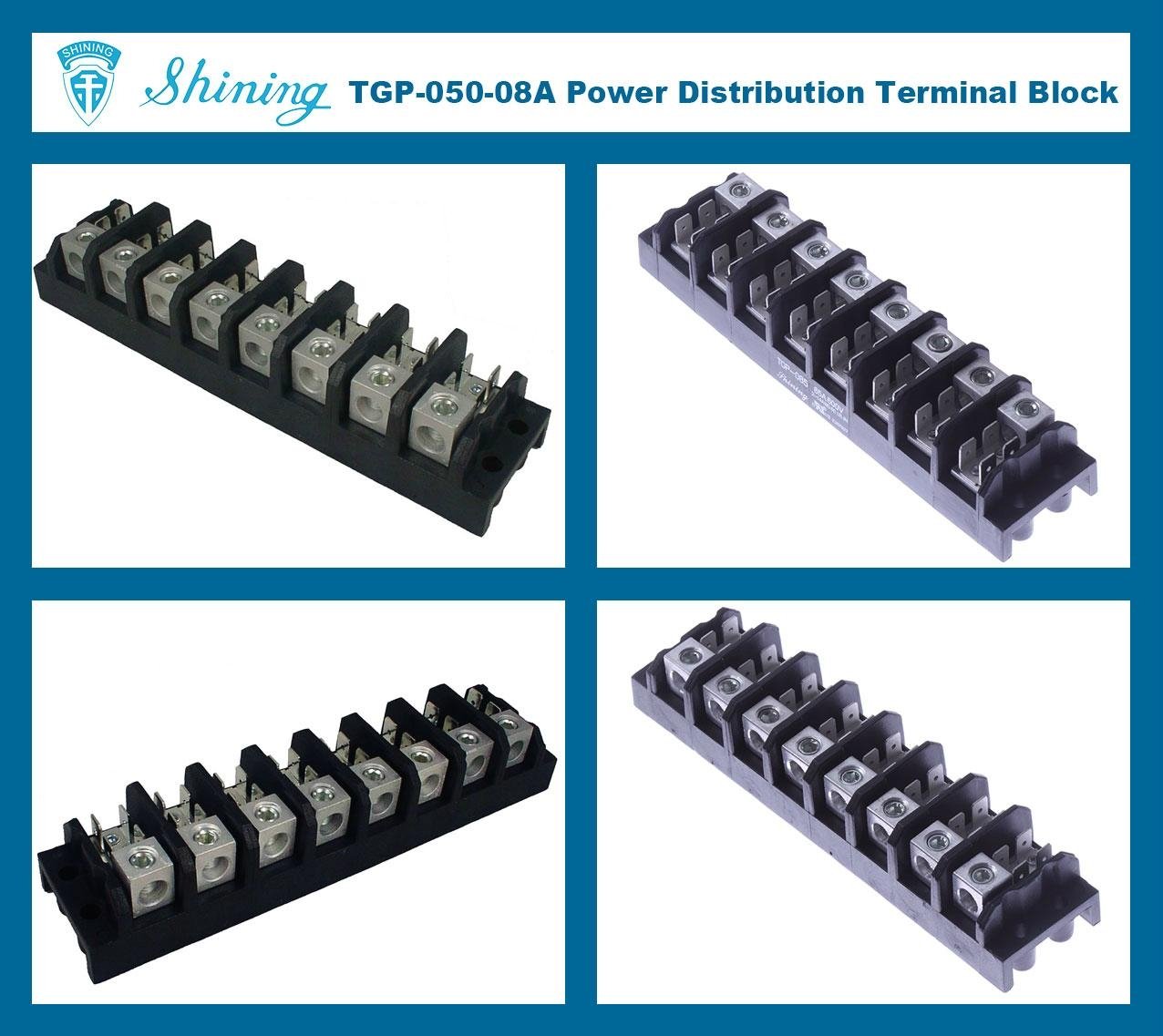 TGP-050-08A 600V 50A 8 Pole Power Distribution Terminal Block 2