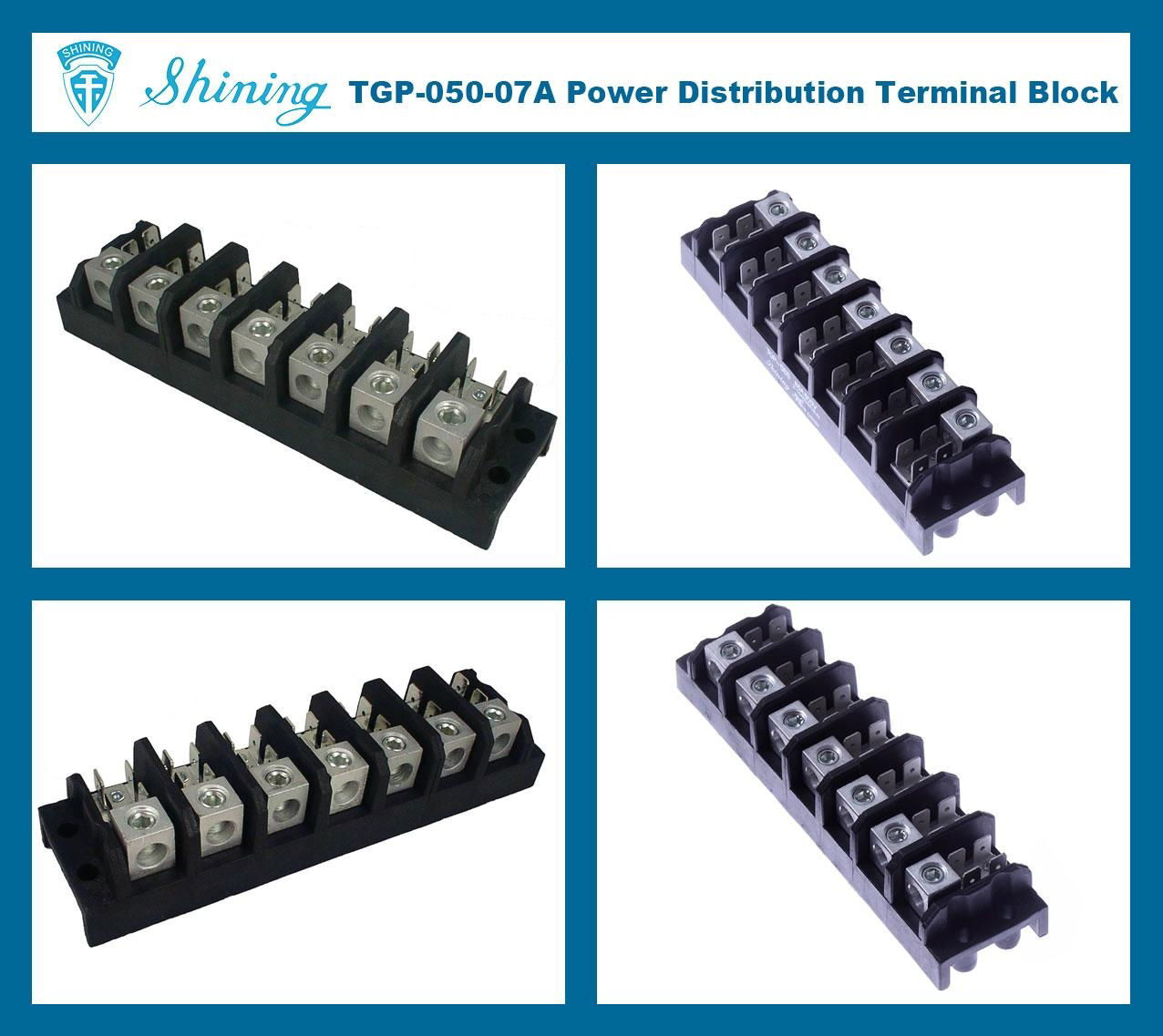 TGP-050-07A 600V 50A 7 Pole Power Distribution Terminal Block 2