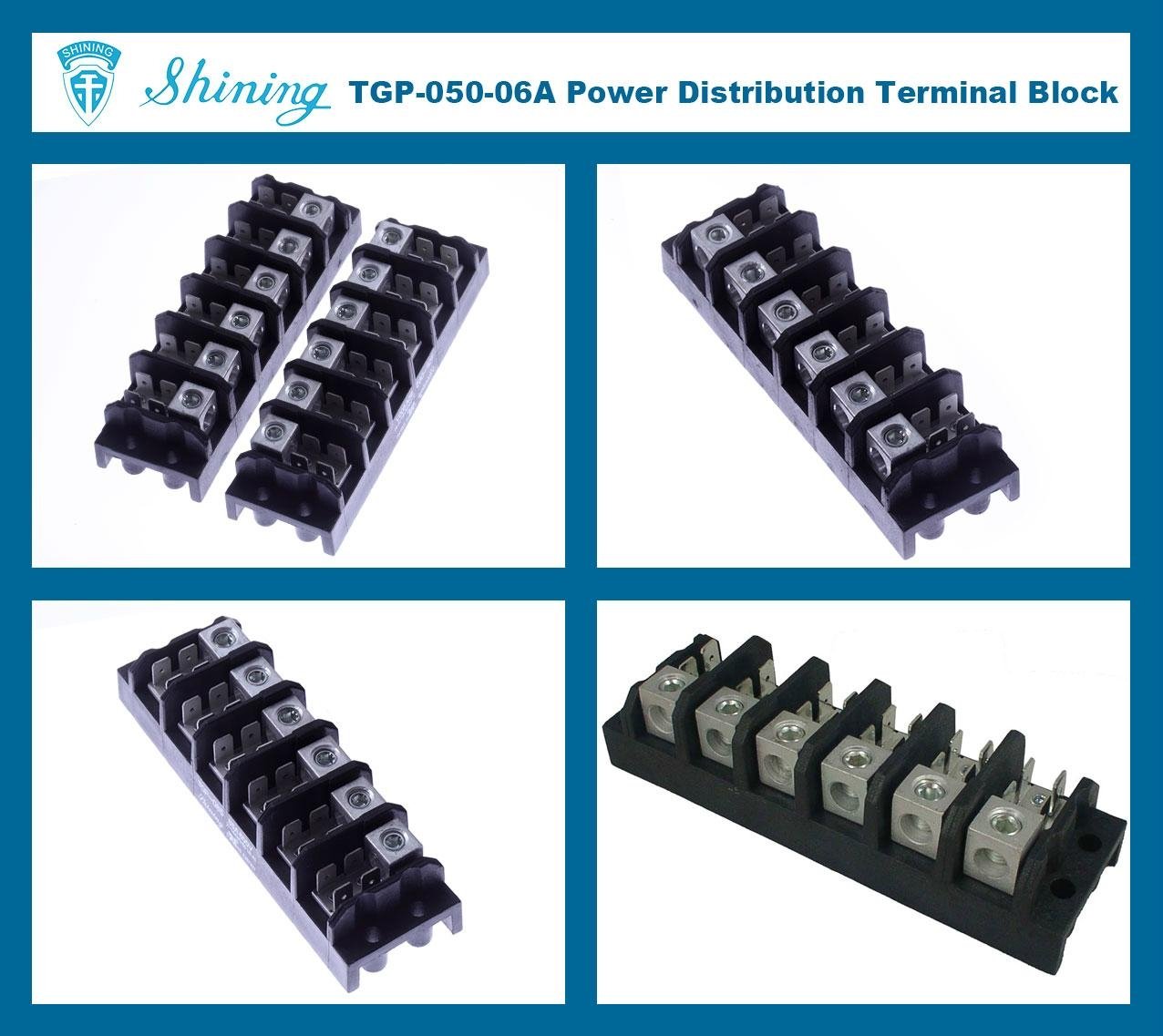 TGP-050-06A 600V 50A 6 Pole Power Distribution Terminal Block 2
