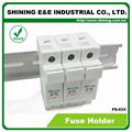 FS-033 600V 32A 3 Pole DIN Rail Mounted Cylindrical Fuse Carrier