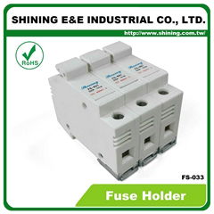 FS-033 600V 32A 3 Pole DIN Rail Mounted Cylindrical Fuse Carrier