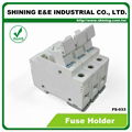 FS-033 600V 32A 3 Pole DIN Rail Mounted Cylindrical Fuse Carrier