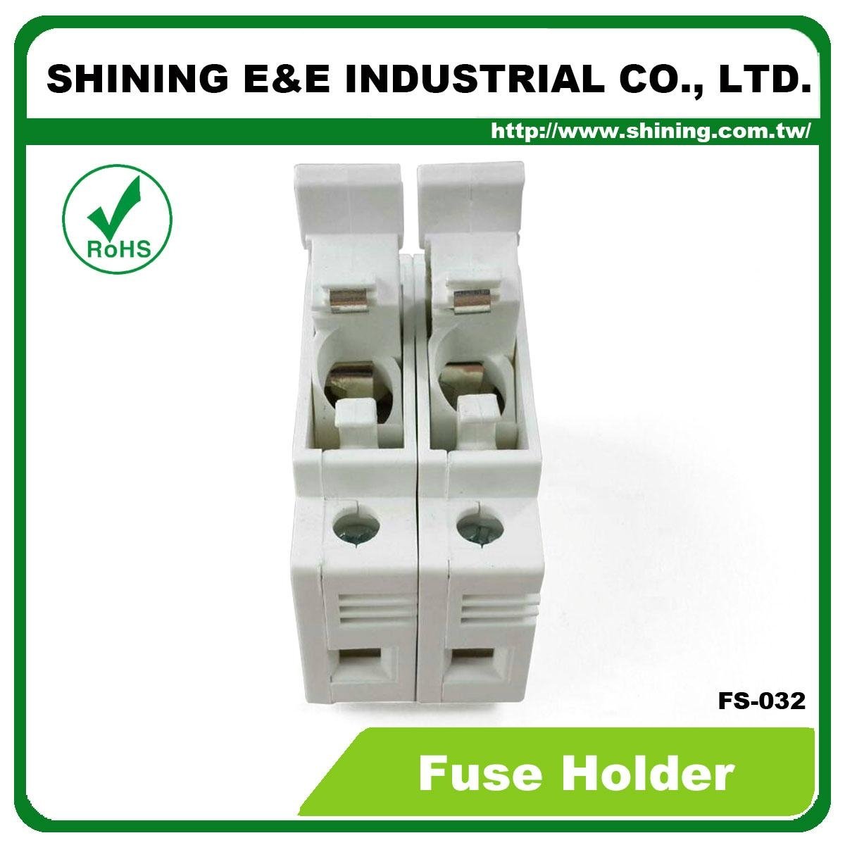 FS-032 600V 32A 2 Pole DIN Rail Mounted Cylindrical Fuse Carrier 2