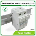 FS-032 600V 32A 2 Pole DIN Rail Mounted Cylindrical Fuse Carrier 6