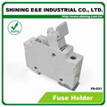 FS-031 600V 32A 1 Pole DIN Rail Mounted Cylindrical Fuse Carrier