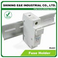 FS-031 600V 32A 1 Pole DIN Rail Mounted Cylindrical Fuse Carrier 3