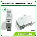 FS-031 600V 32A 1 Pole DIN Rail Mounted Cylindrical Fuse Carrier 4