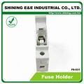 FS-031 600V 32A 1 Pole DIN Rail Mounted Cylindrical Fuse Carrier 6