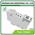 FS-031 600V 32A 1 Pole DIN Rail Mounted Cylindrical Fuse Carrier 7