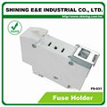 FS-031 600V 32A 1 Pole DIN Rail Mounted Cylindrical Fuse Carrier