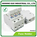 FS-033L3 600V 32A 3-Way DIN Rail Mounted Cylindrical Fuse Holder 4