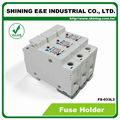 FS-033L3 600V 32A 3-Way DIN Rail Mounted Cylindrical Fuse Holder 6