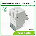 FS-032L3 600V 32A 2-Way DIN Rail Mounted Cylindrical Fuse Holder