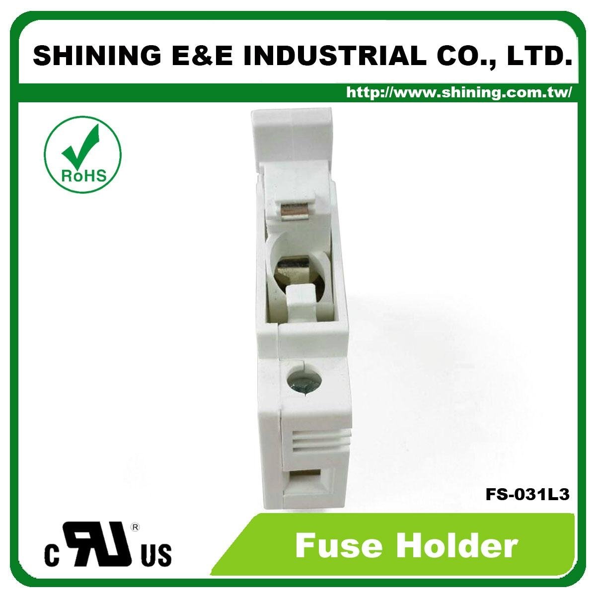 FS-031L3 600V 32A 1-Way DIN Rail Mounted Cylindrical Fuse Holder 2