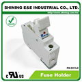 FS-031L3 600V 32A 1-Way DIN Rail Mounted Cylindrical Fuse Holder 1