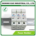 FS-033L2 380V 32A 3 Way DIN Rail Mounted Cylindrical Fuse Base