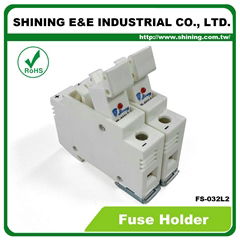 FS-032L2 380V 32A 2 Way DIN Rail Mounted Cylindrical Fuse Base